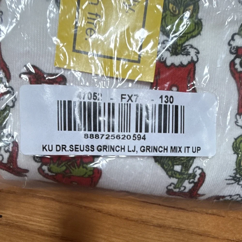 Hanna Andersson Grinch Dr. Seuss 2Pc Organic Cotton Snug Fit Pajama Set 8 130cm